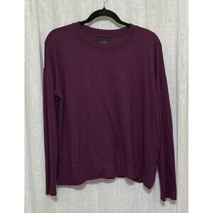 Lucky Brand Sweater Size Small Petite Dark Plum Color Pull Over
